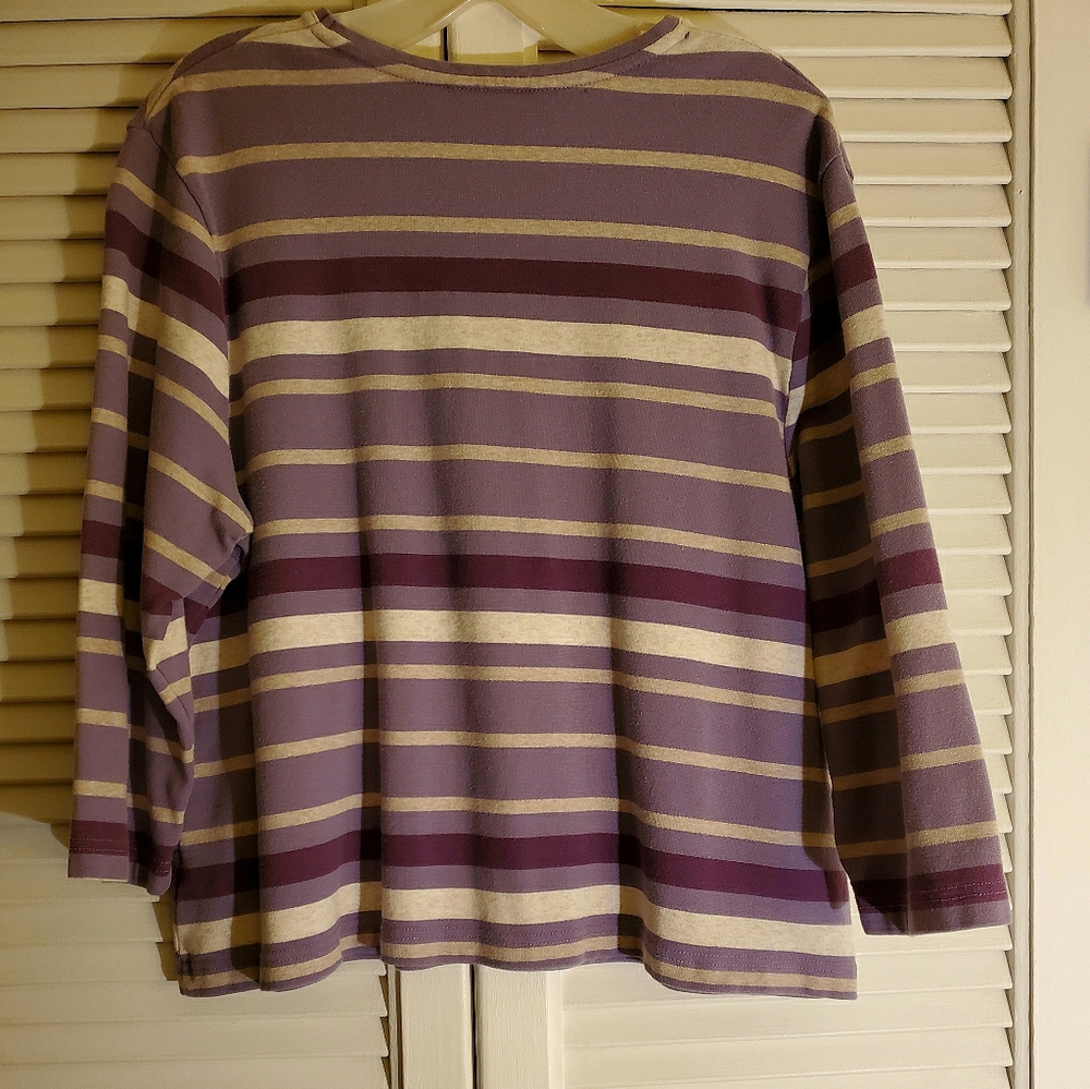 PLUM STRIPE L/S TOP - Picture 2 of 3